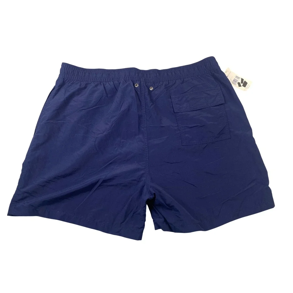 Vintage Polo Ralph Lauren Mens Swim Trunks XXL Blue Red Pony Logo Nylon Mesh NWT